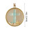 Kerstornament van zeeglas, gouden frame, 8 cm 2
