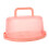 YEAHIBABY Porta-bolo de plástico rosa com tampa e alça para uso doméstico, fácil de limpar e reutilizável, 30 cm (12 polegadas) 5