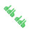 6Pièces Doigts En Mousse Confort Eva Vert - Props Cheering Événement 6