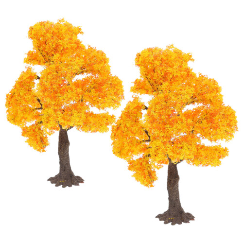 4Pcs Plastic Mini Maple Tree Figurines for Fairy Garden Office Decor 1