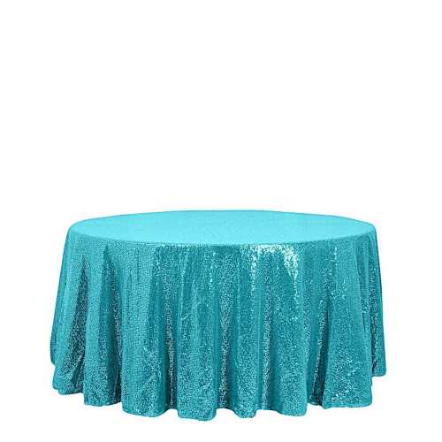 Nappe ronde à sequins BalsaCircle 120" turquoise 1