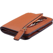 Womens Rfid Blocking Small Compact Bifold Luxury Genuine Leather Pocket Wallet Ladies Mini Purse with ID Window