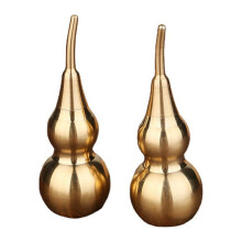 2 Pcs 7cm Gourd Ornament Pure Brass Polished Hollow Tilted Head Gift Feng Shui Wu Lou Gourd Table Decor Home Supplies