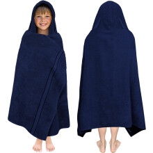 Hooded Bath Towel Wrap - 100% Cotton Terry, Soft & Quick-Dry, 30x54", for Kids/Toddler - Mocha