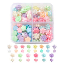 1 caja de cuentas sueltas para hacer collares, cuentas con forma de flor para manualidades y accesorios de joyería.