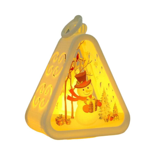 Mini Julnattlampa Jultomte Snögubbe Triangulär LED