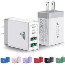 USB-C vegglader 40W 4-porters PD QC Cube 2-pakning