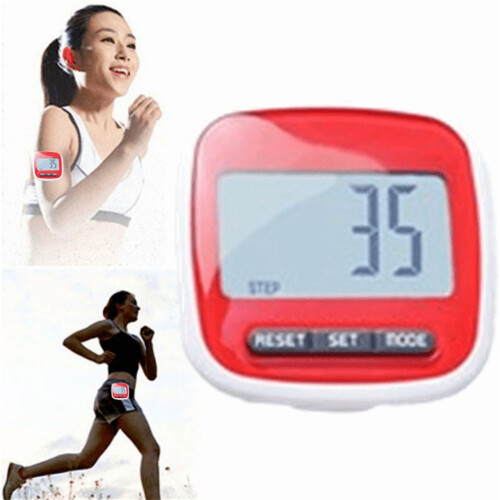 Electronic Pedometer Large Screen Red Plastic 1 pc