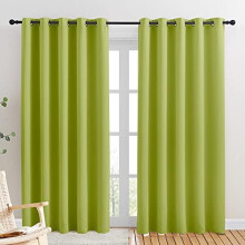 Room Darkening Draperies Window Curtain Panels, Fresh Green, 2 Panels, W60 x L84 -inch, Thermal Insulated Grommet Room Darkening Curtains for Bedroom