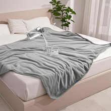 Waterproof Pet Blanket for Bed/Couch/Sofa – Pee & Fur Proof, Reversible Sherpa Fleece, 50x60", Grey