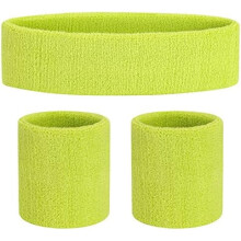 Sweatband Set Sports Headband Wristband Set Sweatbands Terry Cloth Wristband Wrist Sweatband Headbands Moisture Wicking Sweat Absorbing Head Band