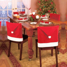 1 Stück Weihnachtsmannmütze Stuhlhussen Weihnachtsdeko Esszimmerstuhl-Set