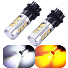 EASTIN3157 3057 3357 4157 Ampoules LED clignotantes blanches, jaunes et orange Ă double fonction (22 SMD) avec projecteur pour douille standard
