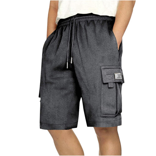 Ανδρικό Σορτς Casual Casual Μονόχρωμο Παντελόνι με Κορδόνι στη Μέση, Αθλητικό Σορτς