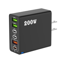 USB C Plug Fast Charge, 6-Port 200W Multi USB Charger Plug, Multi-Port Mobile Phone Charger, for Tablet Charger