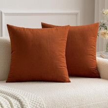 Lot de 2 housses de coussin décoratives en velours, carrées, pour canapé, lit ou fauteuil, 40 x 40 cm.