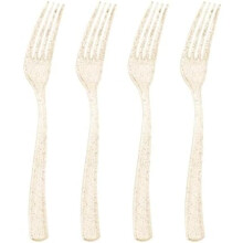 150 Pack Gold Glitter Plastic Forks, Heavy Duty Forks Disposable, Plastic Cutlery Perfect for Weddings, Parties, Dinners and Thanksgiving