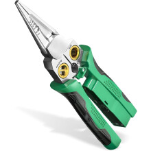 8-in-1 Wire Stripping Pliers with Voltage Tester, Multi-function Electrician's Tool (Green)