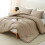 Taupe Full Size 3-Pc Comforter Set: Lightweight, Breathable Microfiber Quilted Bedding (1 Comforter + 2 Pillowcases) 1