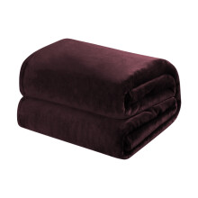 Soft Fleece Throw Blanket, Corals Velvet Blanket Solid Color Super Soft Air Conditioning Fleece Blanket for Sofa Bedroom Living Room, Brown