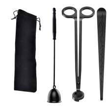 Candle Wick Trimmer, Candle Snuffer and Wick Dipper & Candle Accessory Set, 3 in 1 Candle Care Kit for Candle Lover (Black)