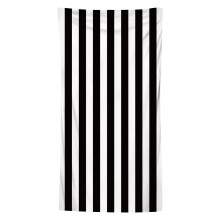 Zwart-wit gestreept strandhanddoek met cabana-print, zachte, absorberende microvezel, 70 x 150 cm, geschikt voor zwembad en zand.