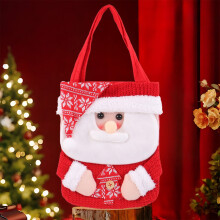 Sacchetti regalo natalizi, grande sacchetto lavorato a maglia per decorazioni natalizie, sacchetto regalo con coulisse per la vigilia di Natale,