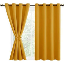 Blackout Curtains for Bedroom Pumpkin Orange 52x54 Inch Set