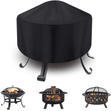 Fire Pit Cover Round for Fire Pit, 33-48 Inch Waterproof Dustproof Outdoor Fire Bowl Cover Full Coverage Patio Round Fire Pit Cover