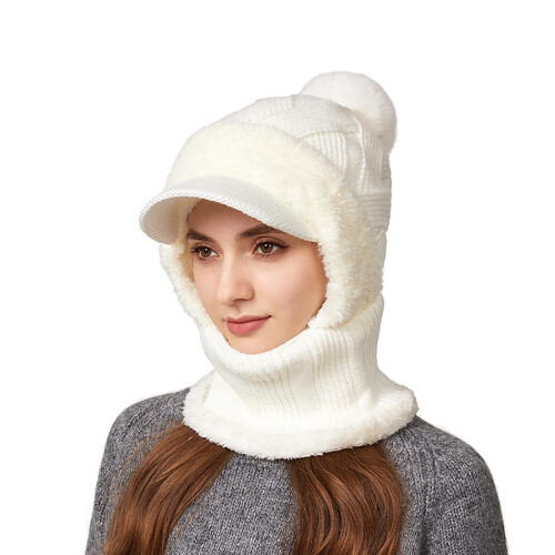 Cagoule tricotée avec écharpe et masque 3 en 1