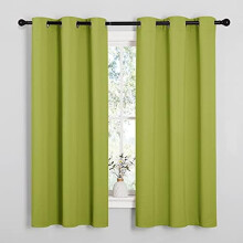 Blackout Curtains Set of 2, Fresh Green, W34xL40, Triple Weave Grommet Top, Thermal Insulated, Light Blocking, for Bedroom/Bathroom/Living Room
