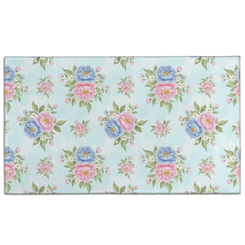 Χαλί πόρτας Pioneer με floral print, πλενόμενο αντιολισθητικό χαλάκι εσωτερικού χώρου,