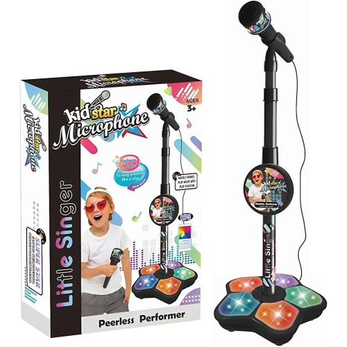 Kids' Microphone and Stand Set with Lights Echo Speaker
