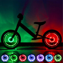 Bike Wheel Lights for Kids with 7 Colors 15 Modes Motion Sensor Auto On/Off 12 RGB LEDs Safety Flash Light for Night Riding Bicycles
