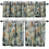 Conjunto de 3 cortinas de cozinha com estampa de floresta em aquarela, com bolso para varão, 54x18 polegadas + 27x24 polegadas, para cozinha e sala 1