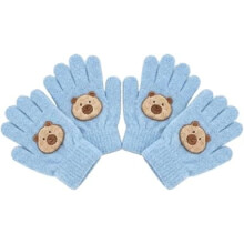 2 Pairs Kids Capybara Plush Knitted Gloves – Soft Thermal 5-Finger Winter Warm Gloves for Boys & Girls, Compatible with Toddlers & Children