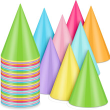 Fødselsdagsfestkeglehatte assorterede farver 40 stk.