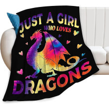 Couverture Dragon Fantastique en Polaire Douce et Ultra Douce, Idéale pour Filles, Garçons, Enfants et Femmes - Décoration de Lit 152 x 203 cm