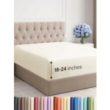 Drap-housse extra profond pour lit California King – Convient aux matelas de 45 à 60 cm d'épaisseur, ultra doux, infroissable, respirant, blanc