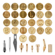 OUNONA 1 Set of Burning Tip Set Letter Wood Burning Tip Wood Burning Alphabet Tips Practical Burning Tips