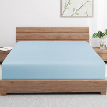 Drap-housse rafraîchissant en viscose de bambou, Queen, 400 fils/cm², bonnet profond de 40 cm, doux et respirant (bleu ciel)