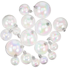 FRCOLOR Christmas Ornaments Clear Round Balls Event Organizers 18Pcs 3Inch