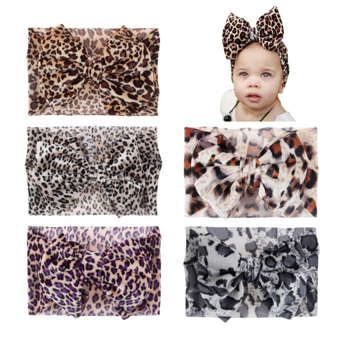 Babyflicka Leopard Bomullspannband – En storlek