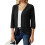Dame Basic 3/4-ermet V-hals åpen front vaffelstrikket kort cardigan 1