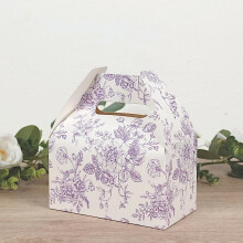 BalsaCircle25 Boîtes cadeaux blanches lavande, porte-cadeaux à motifs floraux, fournitures pour mariages, anniversaires, réceptions, traiteurs et