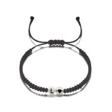 Shinyruo1pc2024 Brățară strălucitoare cu 26 de litere pentru femei și bărbați, cu inimă de piersică albă, accesorii pentru brățară de