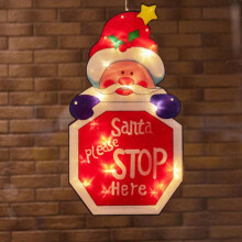 Décoration de Noël lumineuse à suspendre à une fenêtre, guirlande lumineuse LED avec ventouse, idéale pour les fêtes de Noël, les vitrines,