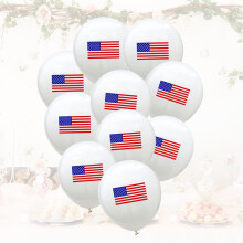Ensemble de 10 ballons multicolores de 30 cm (12 pouces) aux couleurs du drapeau américain, en film d'aluminium léger, pour décoration de fête.