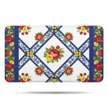 Alfombra de baño Pioneer Flower Floral, alfombra antideslizante de microfibra con base de goma, alfombra suave de 43 x 76 cm para bañera/ducha.