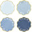 Πιάτα μιας χρήσης για πάρτι Dusty Blue Gradient 7", με χρυσή ακμή – Συμβατά με την Γιορτή 1